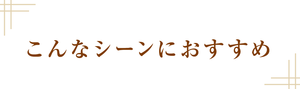 こんなシーンにオススメ